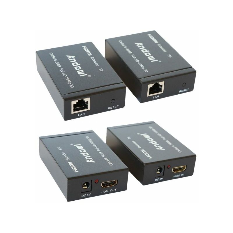 foto del prodotto topolenashop hdmi extender ethernet cavo di rete lan over cat5e cat6 60 metri hdmi 3d 1080p