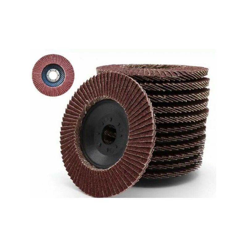 foto del prodotto topolenashop kit 10 pz disco abrasivo lamellare per smerigliatrice 115mm grana 40 art.02037
