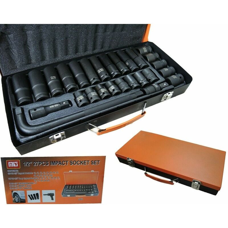 foto del prodotto topolenashop kit 27 bussole boccole adattatore rinforzate per avvitatore pneumatico da 1 2 