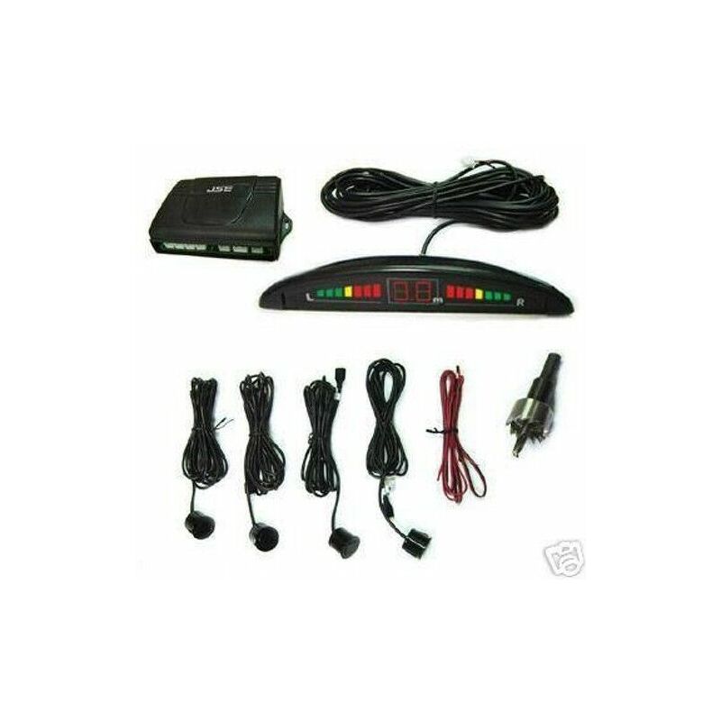 foto del prodotto topolenashop kit 4 sensori di parcheggio con display led suono neri con cicalino acustico