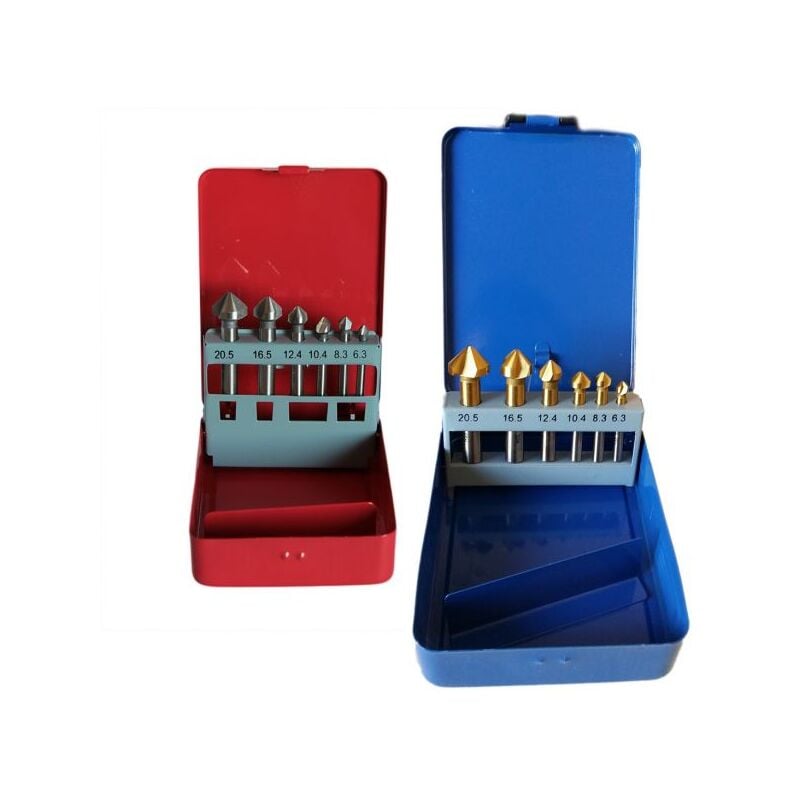 foto del prodotto topolenashop kit 6pz frese svasatori per tornio trapano colonna svasare svasatore svasato