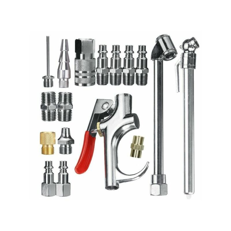 foto del prodotto topolenashop kit accessori compressore ad aria compressa set 17 pz raccordi innesti 1 4