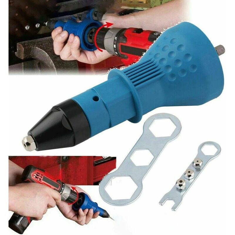 foto del prodotto topolenashop kit conversione da trapano avvitatore a rivettatrice testine da 2.4 3.2 4.0 4.8