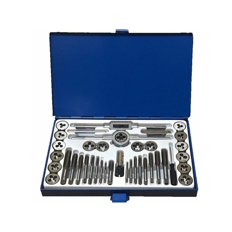 foto del prodotto topolenashop kit filiera 40 pz filettatura maschi e femmine filiere in valigia art. 07385