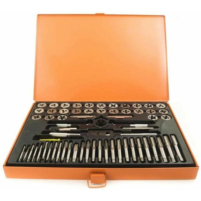 foto del prodotto topolenashop kit filiera 60 pezzi cassetta per filettatura maschi e femmine 16026