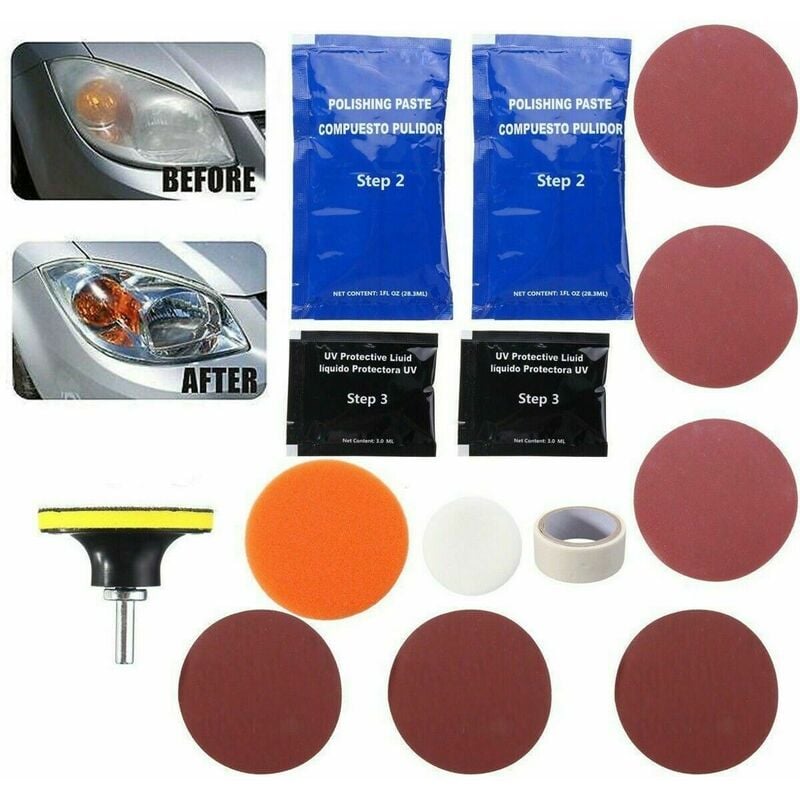 foto del prodotto topolenashop kit rigenerazione ripristino rinnova lucida fari fanali lenti opacizzati trapano