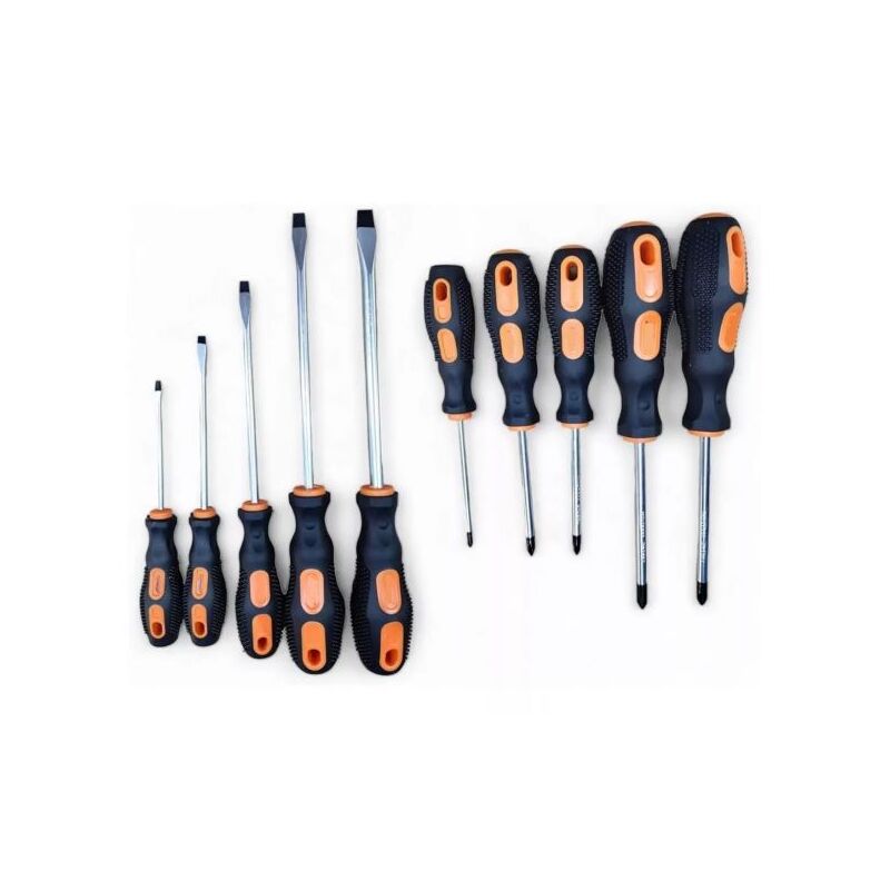 foto del prodotto topolenashop kit set 10 cacciaviti cacciavite a croce e taglio magnetici manico antiscivolo