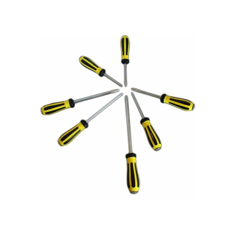 foto del prodotto topolenashop kit set 7 cacciaviti cacciavite impatto battente taglio croce cromo vanadio