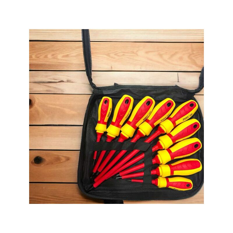 foto del prodotto topolenashop kit set 9 cacciaviti cacciavite a croce e taglio magnetici con manico isolante