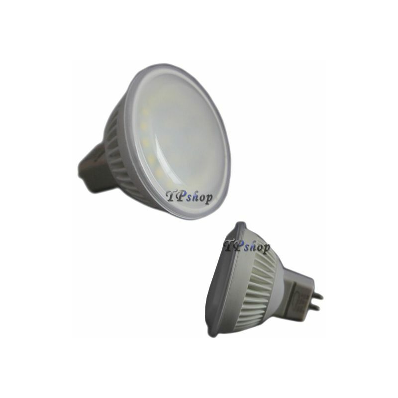 foto del prodotto topolenashop lampada lampadina faretto led 5w 12v 24 led smd mr16 luce bianca 450 lumen 2800k 3200k