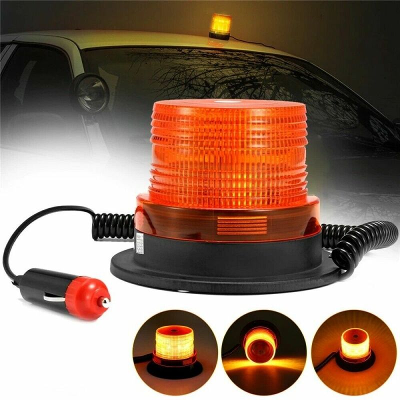 foto del prodotto topolenashop lampeggiante 10 led segnalatore emergenza con calamita magnetico auto 12v hhs