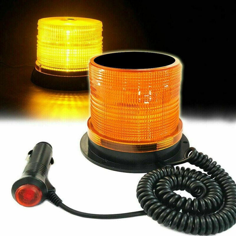 foto del prodotto topolenashop lampeggiante 30 led segnalatore di emergenza magnetico auto 12 24v art.440451