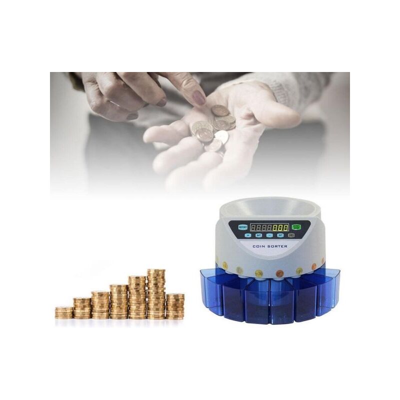 foto del prodotto topolenashop macchina contamonete elettrico separa monete 8 cassetti conta monete automatico