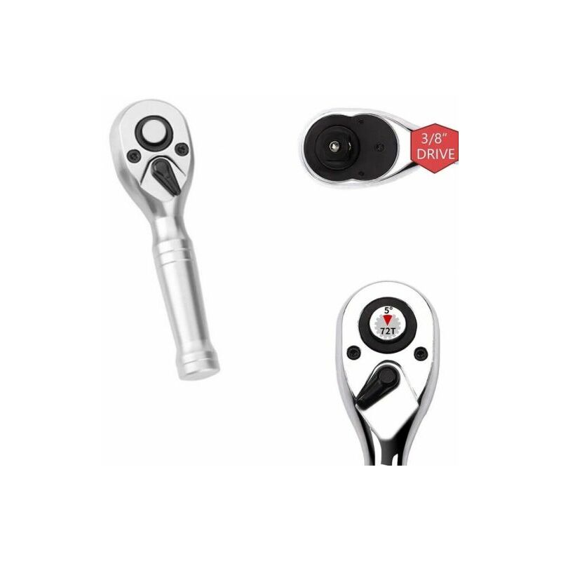 foto del prodotto topolenashop mini chiave a cricchetto reversibile attacco 3 8 lunga 115mm cr v art.07371