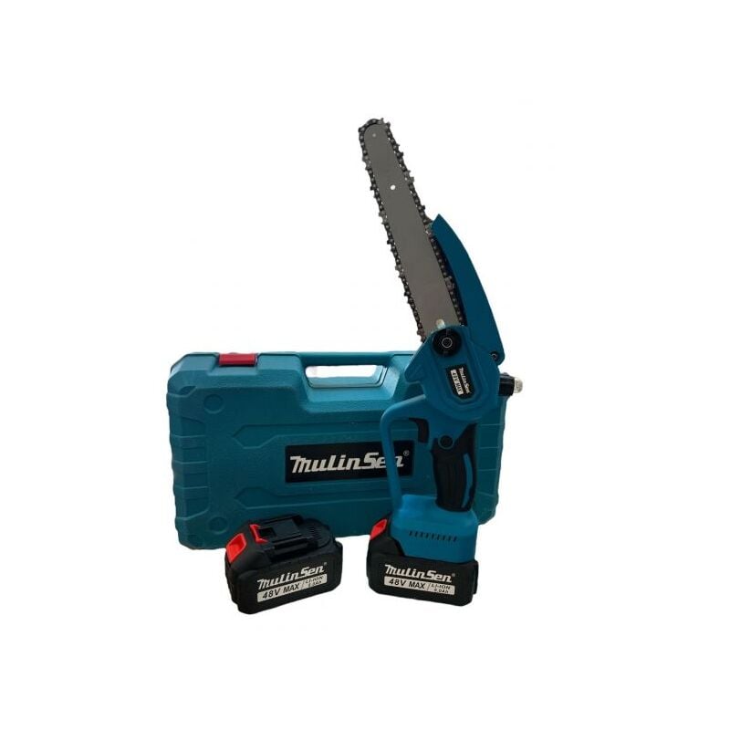 foto del prodotto topolenashop mini elettrosega 8 doppia batteria 48v 5,0ah motosega elettrica lama 8 mls1079