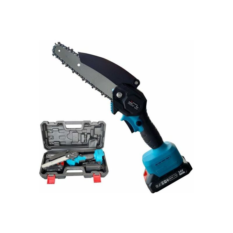 foto del prodotto topolenashop mini elettrosega a doppia batteria 24v motosega elettrica tagliarami 6 pin