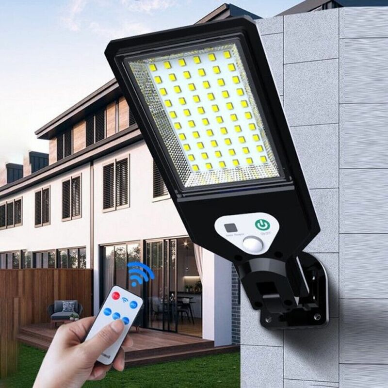 foto del prodotto topolenashop mini lampione faretto solare sensore di movimento telecomando 60 led smd hs v93