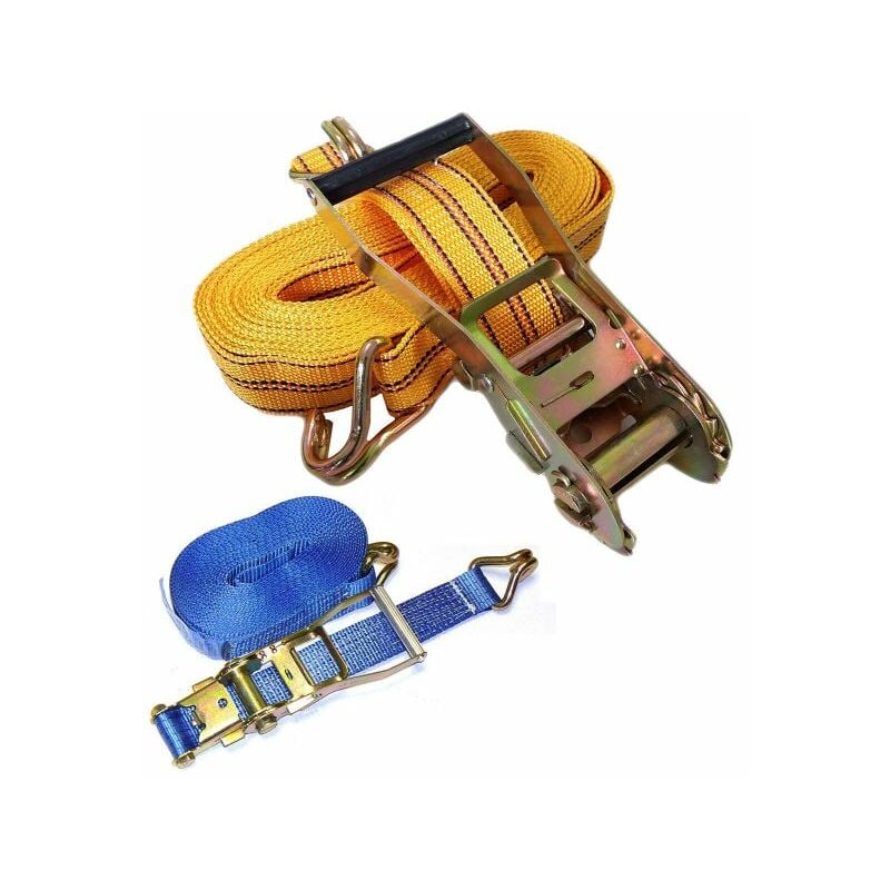 foto del prodotto topolenashop nastro cinghia a cricchetto 10mt 2 fibbia ancoraggio ferma bagagli fune corda