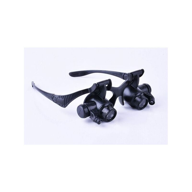 foto del prodotto topolenashop occhiali lente ingrandimento 25 x precisione oculari 4 lenti luci led 9892g