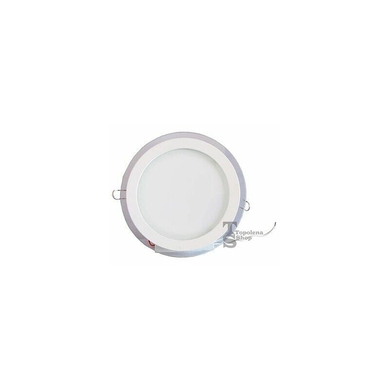 foto del prodotto topolenashop pannello faretto led 12w ad incasso a molla luminoso tondo 12w 14cm bordo vetro