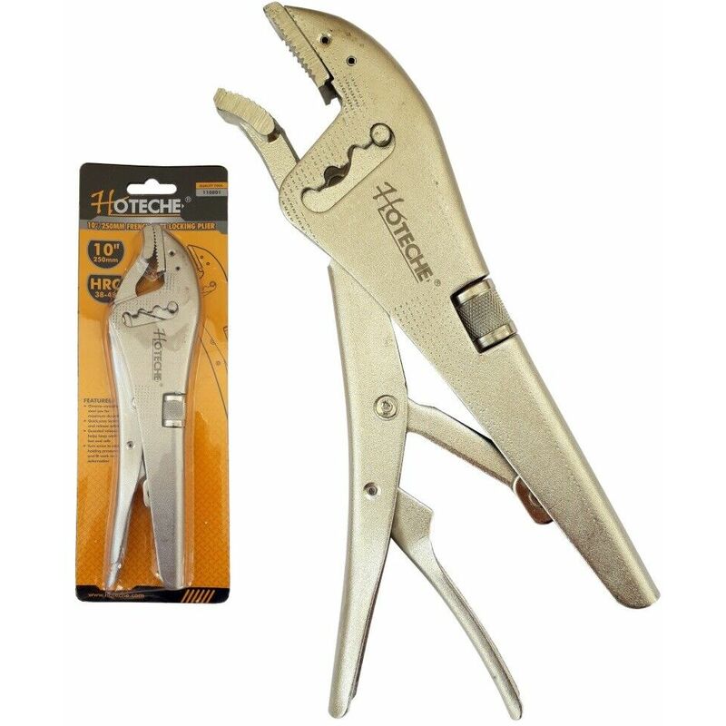 foto del prodotto topolenashop pinza autobloccante grip 10 apertura regolabile leva di sgancio a scatto 250mm