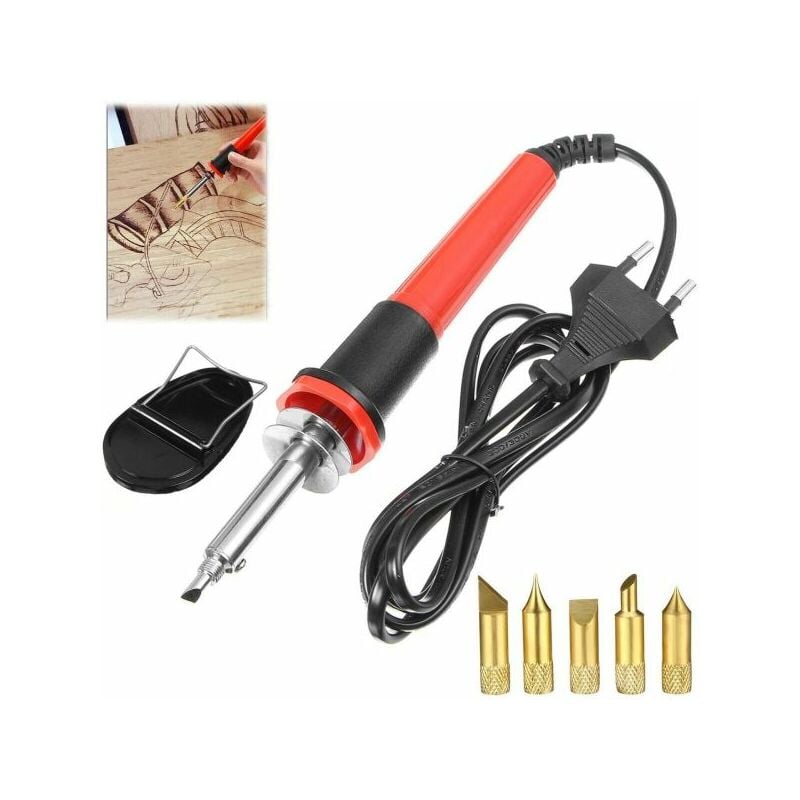foto del prodotto topolenashop pirografo saldatore a stagno incisore legno pirografia 5 accessori 30w cj 126