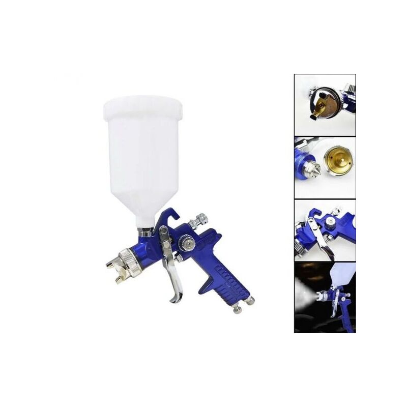 foto del prodotto topolenashop pistola aerografo verniciatura professionale 1.7 spray gun hvlp h 827 50 70 psi