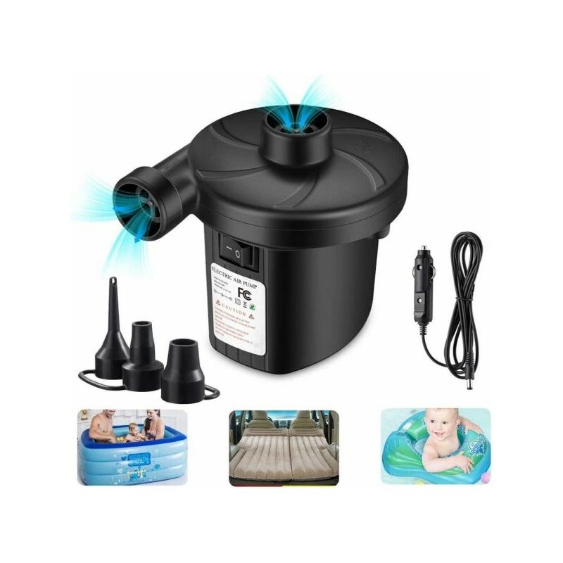 foto del prodotto topolenashop pompa elettrica 12v auto per canotti materassini gonfia e sgonfia 600 l min