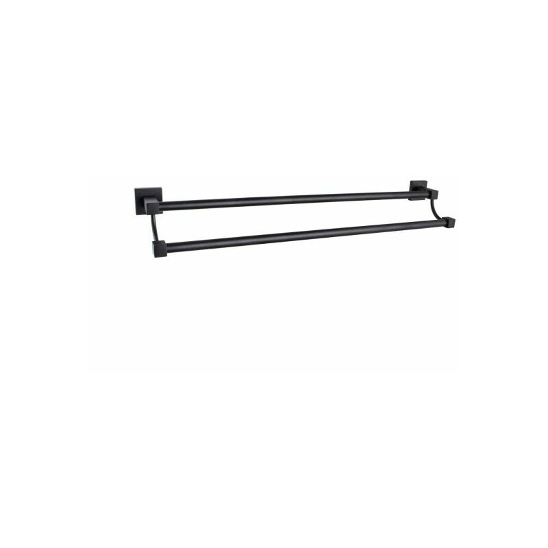 foto del prodotto topolenashop porta asciugamani doppia maniglia 60cm in acciaio inox nero 79990