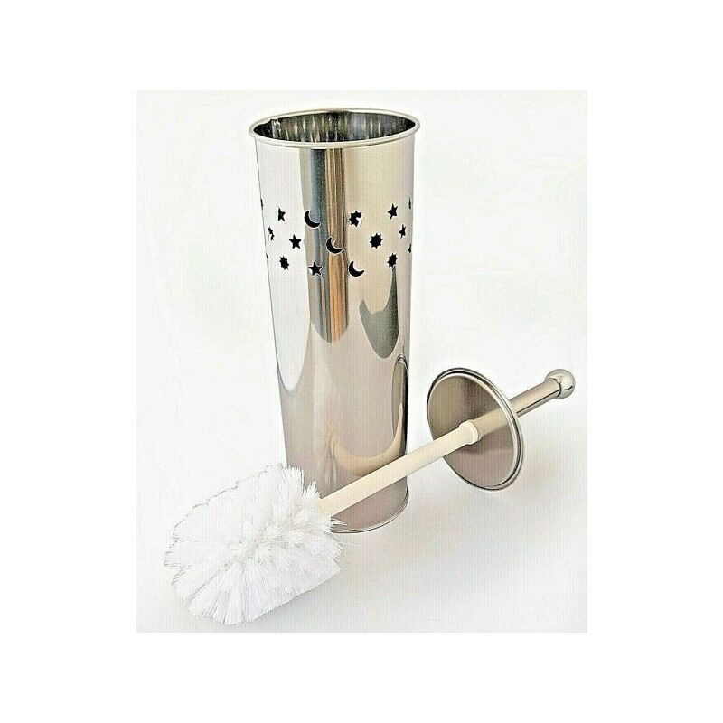 foto del prodotto topolenashop portascopino porta scopino scopettino spazzola bagno wc da terra cromato 52666