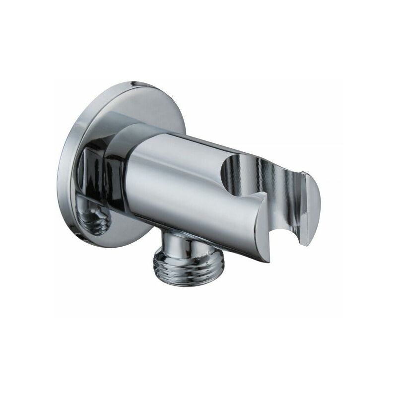 foto del prodotto topolenashop presa d acqua tonda con supporto per doccetta in ottone cromato rosone 59507