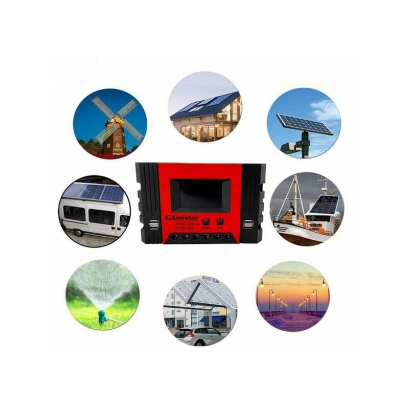 foto del prodotto topolenashop regolatore di carica solare fotovoltaico 50 amper 12v24v 4 us gks5024 50a