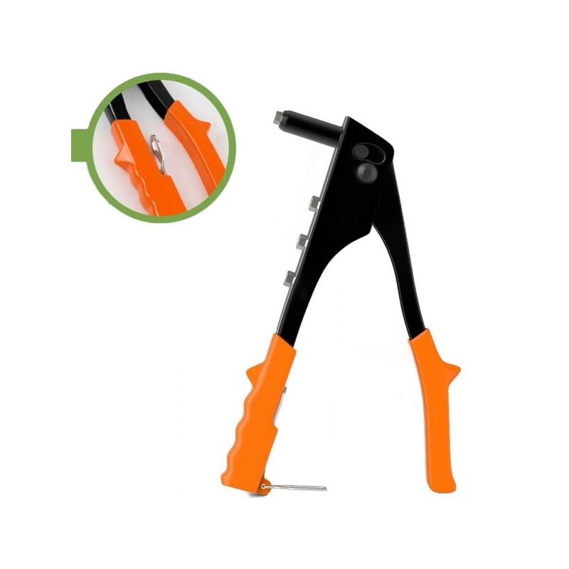 foto del prodotto topolenashop rivettatrice manuale 10 250 mm con chiave inclusa e 4 testine intercambiabili 160101
