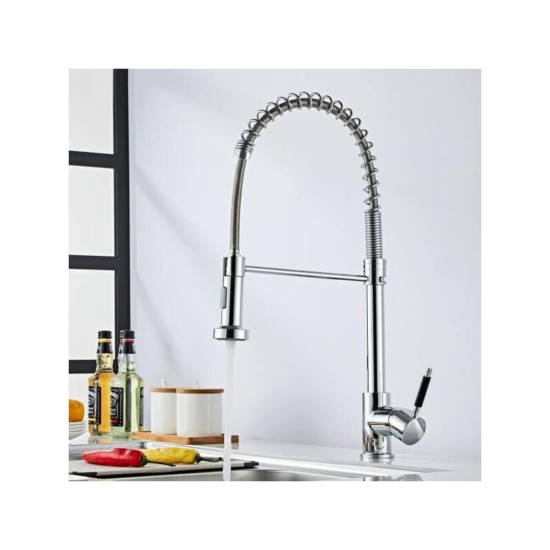 foto del prodotto topolenashop rubinetto miscelatore cucina con doccetta lavello isola cucina canna alta 87466