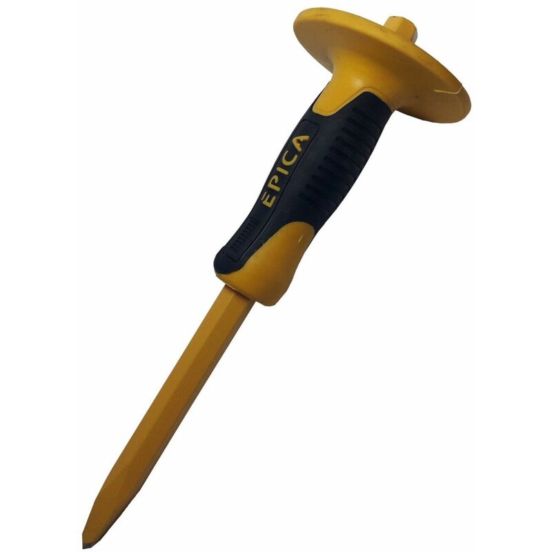 foto del prodotto topolenashop scalpello a punta con paramano per muratore pietra 30cm ep 20481