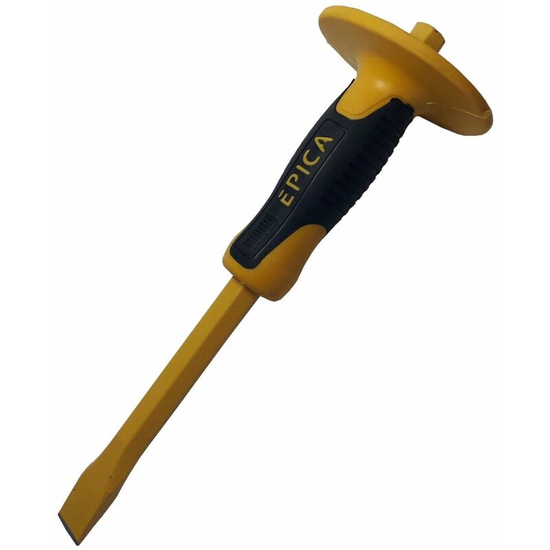 foto del prodotto topolenashop scalpello piatto a spatola con paramano per muratore pietra 30cm ep 20482