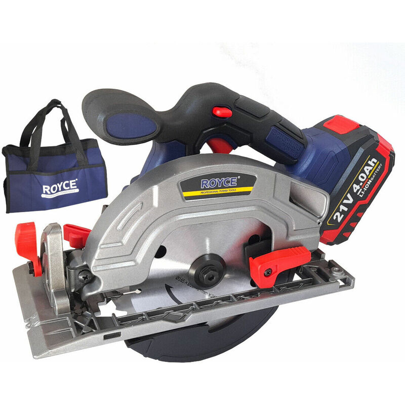 foto del prodotto topolenashop sega circolare a batteria 21v 165mm taglio 4.0ah 5000rpm regolabile 89817
