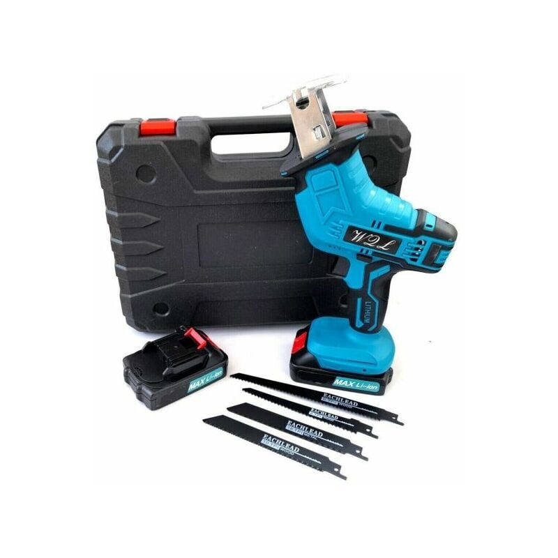 foto del prodotto topolenashop sega seghetto a gattuccio batteria motosega elettrosega 4 lame 2 batterie 21v
