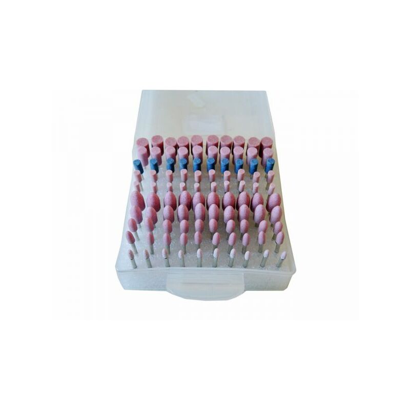 foto del prodotto topolenashop set 100 frese in pietra per mini trapano drimmel testine 3mm lucidanti abrasive