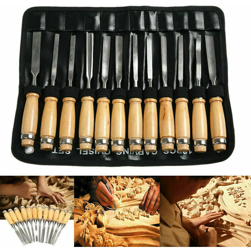 foto del prodotto topolenashop set 12 pz sgorbie per intaglio scalpelli scalpellini utensili legno art.01020