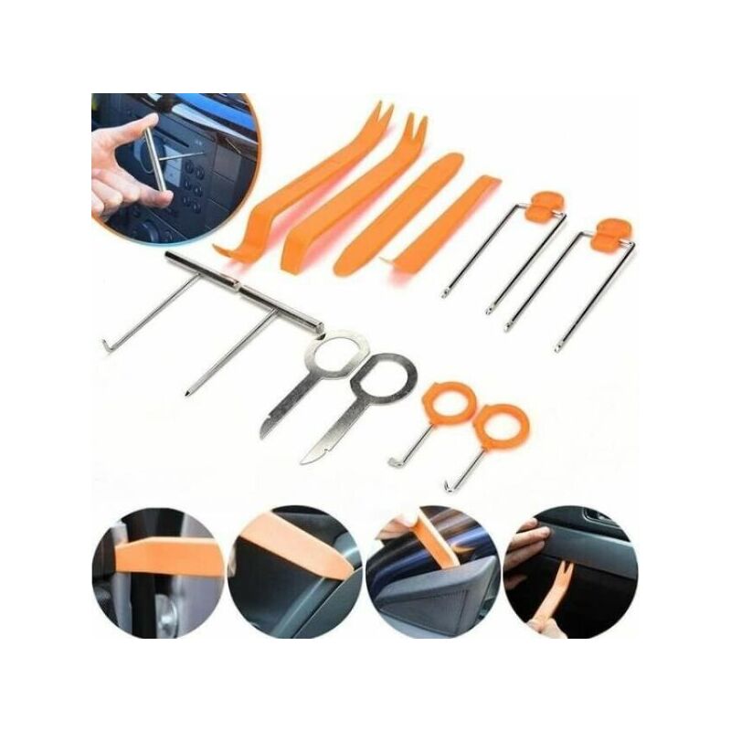 foto del prodotto topolenashop set 12 pz smontaggio rimozione pannelli portiere clip auto stereo cruscotto hhs