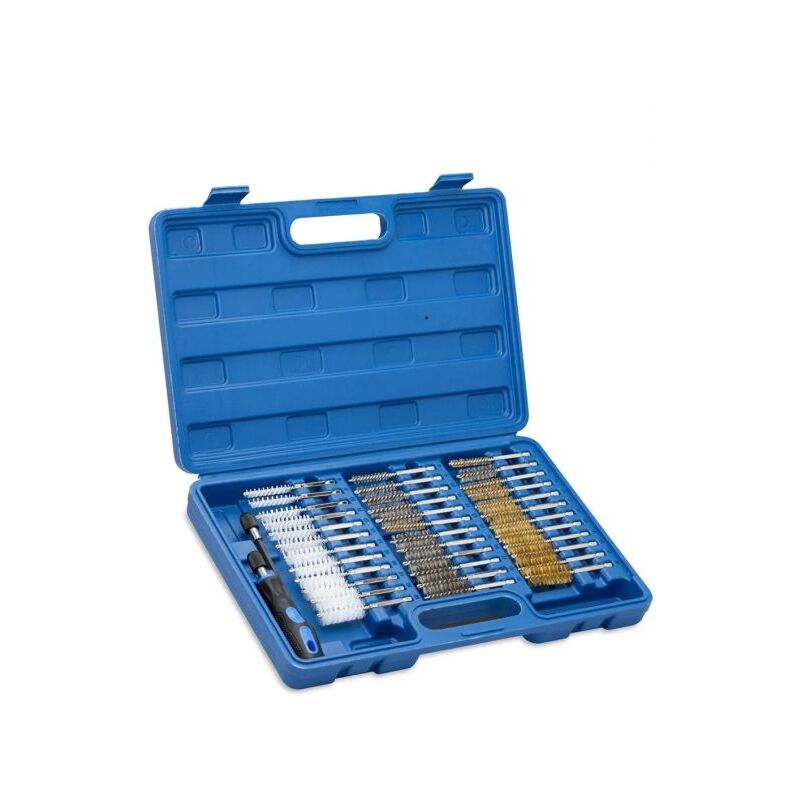 foto del prodotto topolenashop set 38 spazzole metalliche per pulizia tubi cilindri attacco 1 4 esagonali ox
