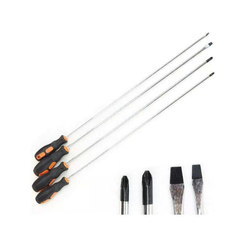 foto del prodotto topolenashop set 4 cacciaviti giravite extra lunghi 450mm chrome vanadium con punta magnetica 241504
