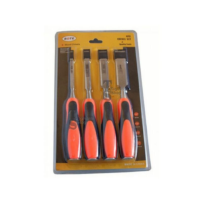 foto del prodotto topolenashop set 4 sgorbie per intaglio legno scalpelli misure 6 12 19 25 mm