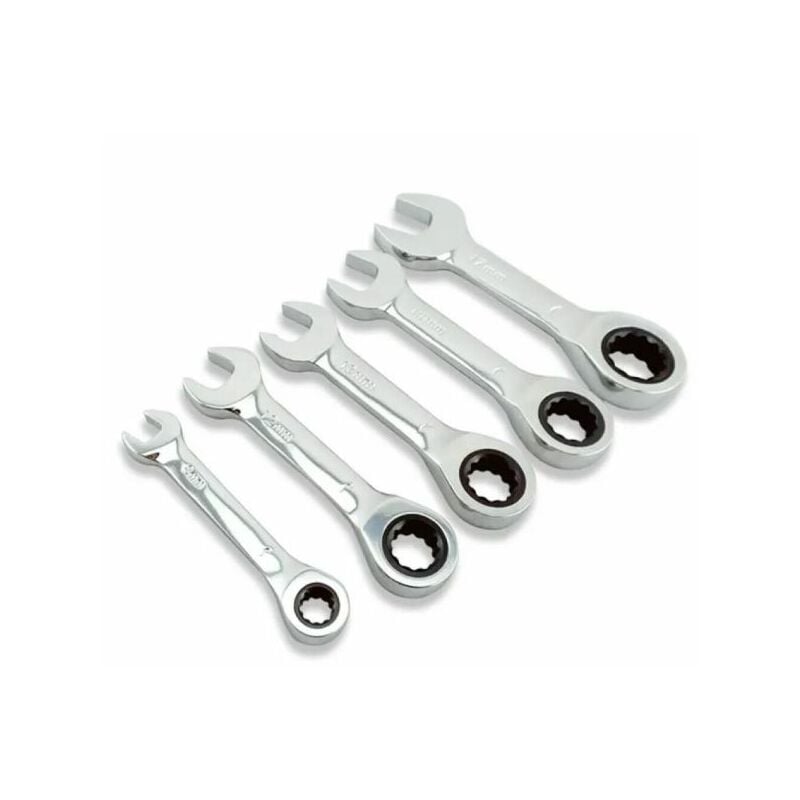 foto del prodotto topolenashop set 5 chiavi combinate cr v fisse a cricchetto 10 12 13 17 e 19mm art. 01083