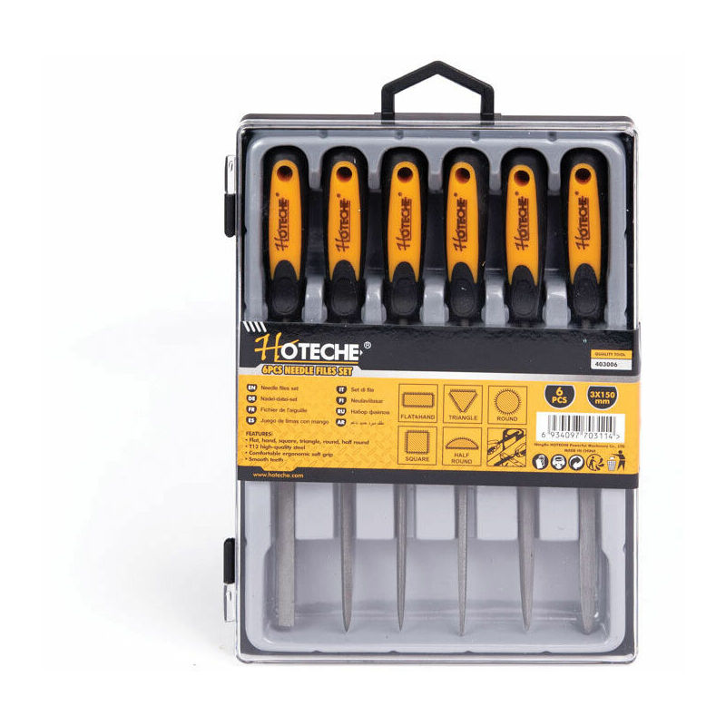 foto del prodotto topolenashop set 6 lime da 150mm lime ad ago triangolo piatta tonda semitonda art.403006
