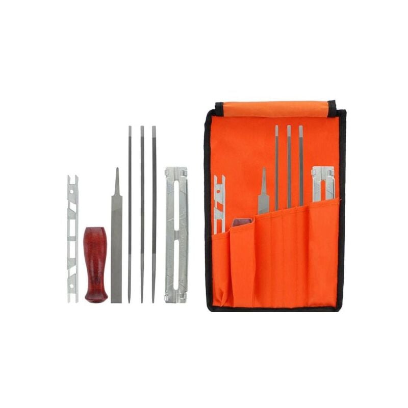 foto del prodotto topolenashop set 8 pezzi affilatrice lima affila catena per motosega manuale affilacatene cod. 968614