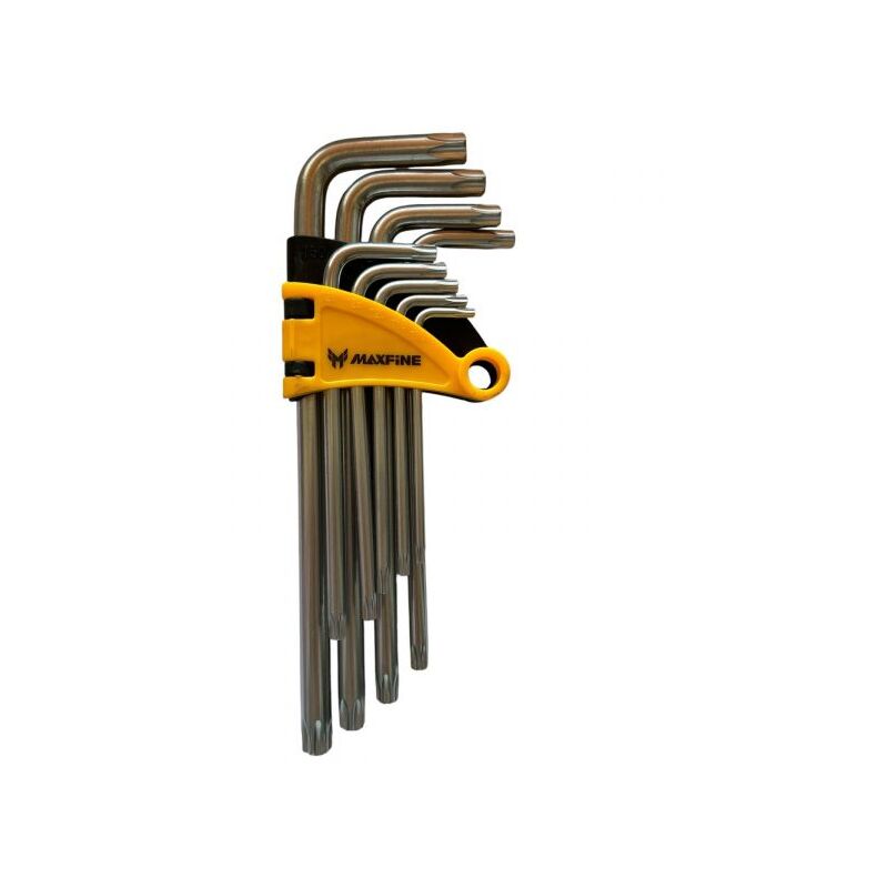 foto del prodotto topolenashop set 9 chiavi torx a l extra lunghe cromo vanadio chiavi da t10 a t50 yx 1002
