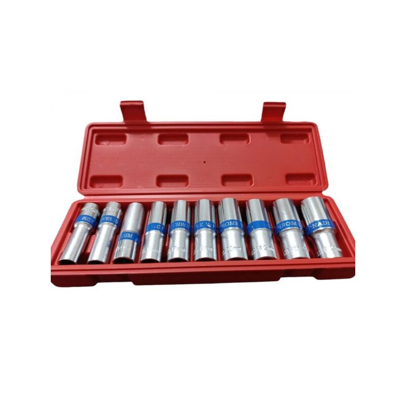 foto del prodotto topolenashop set chiavi a bussola lunghe 1 2 chrome vanadium poligonali da 12 a 24 10pz ox