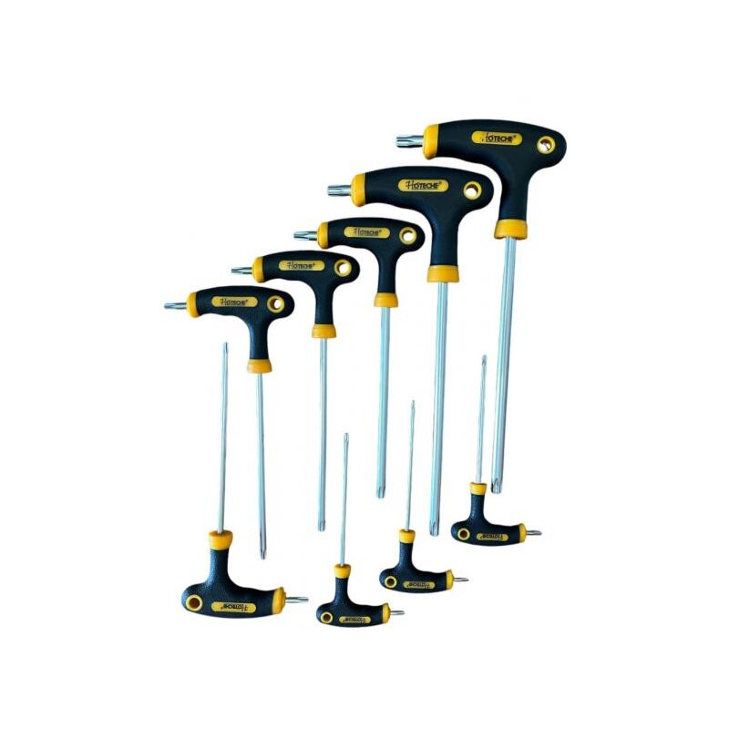 foto del prodotto topolenashop set chiavi a t torx lunghe forate 9 pz chiavi a brugola impugnatura a t 261609